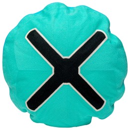 Coussin bleu turquoise croix noire - Icon - Kare Design