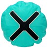 Cushion Icon cross turquoise and black Kare Design