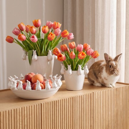 Vase white bunnies 31cm Kare Design