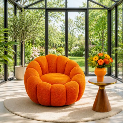 Swivel Armchair Peppo Bloom orange Kare Design