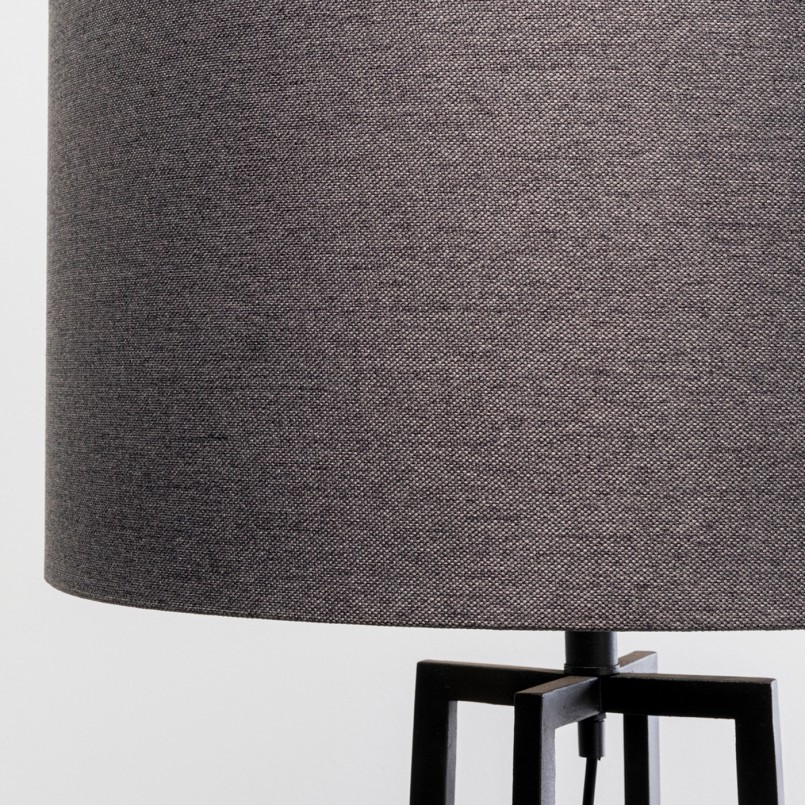 Lampadaire en acier noir et tissu gris foncé - Timon - Kare Design