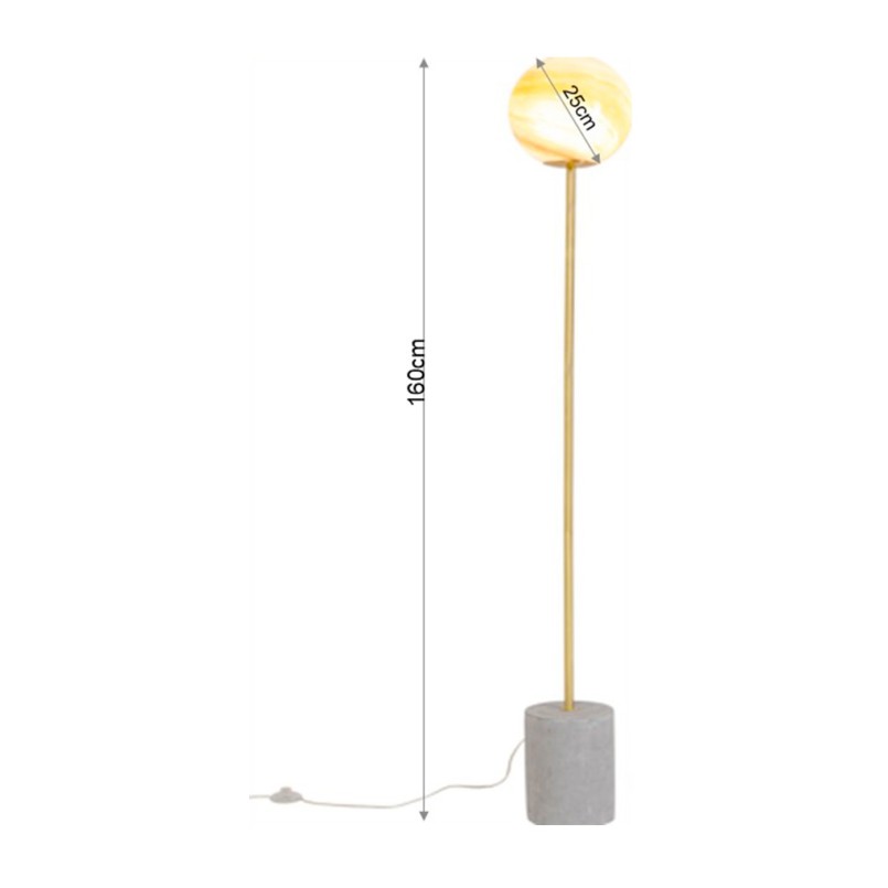Lampadaire en verre et acier doré - Mito - Kare Design