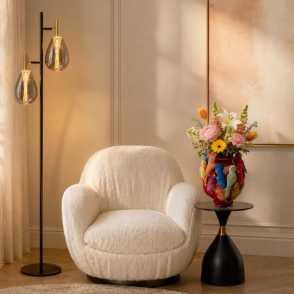 Fauteuil pivotant Nube Boucle crème Kare Design