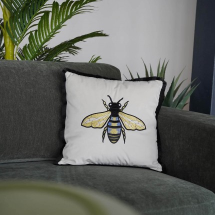 Cushion white bee Kare Design