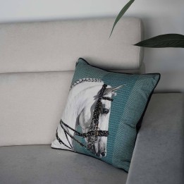 Cushion white horse head Kare Design