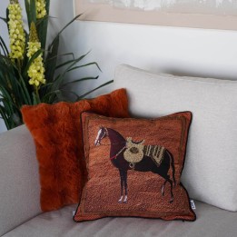 Coussin orange cheval à sequins - Kare Design