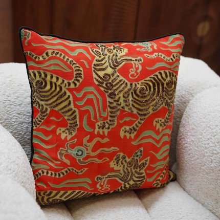 Coussin orange tigres Kare Design
