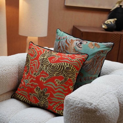 Coussin orange tigres Kare Design