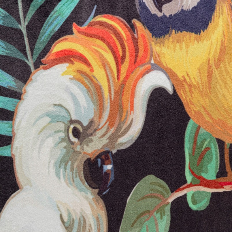 Coussin à franges oiseaux exotiques - Kare Design