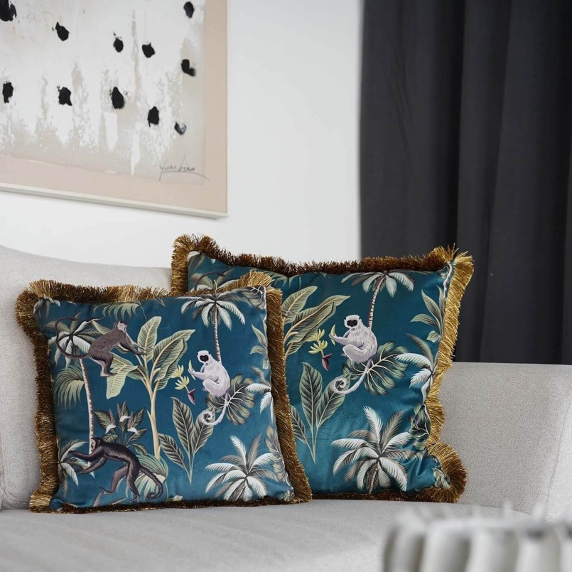 Coussin à franges tropical - Jungle Fever - Kare Design