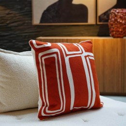 Coussin en coton orange et blanc - Arty - Kare Design