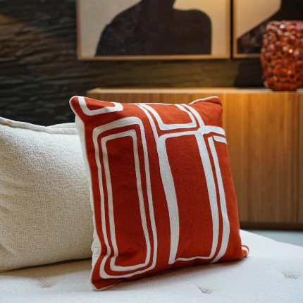 Cushion Arty orange and white Kare Design