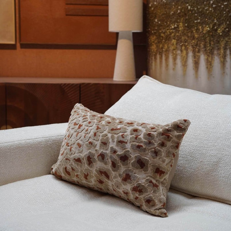 Coussin beige et marron - Goldy Dots - Kare Design