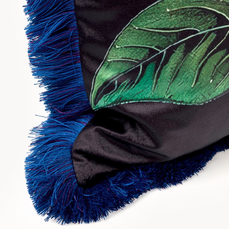 Coussin fleur exotique en velours - Jungle - Kare Design