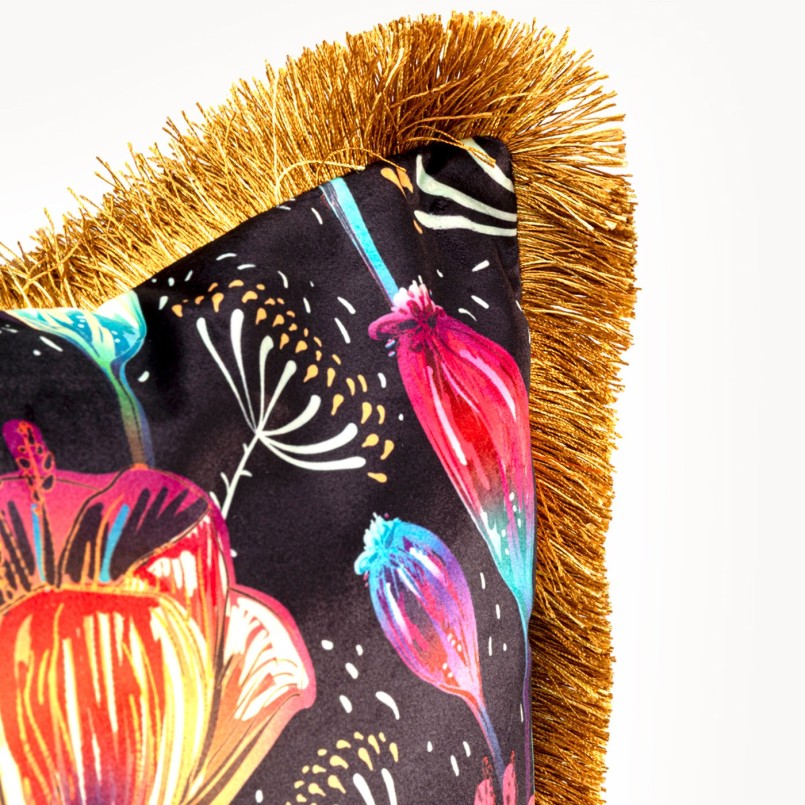 Cushion Fringe Jungle flowers Kare Design