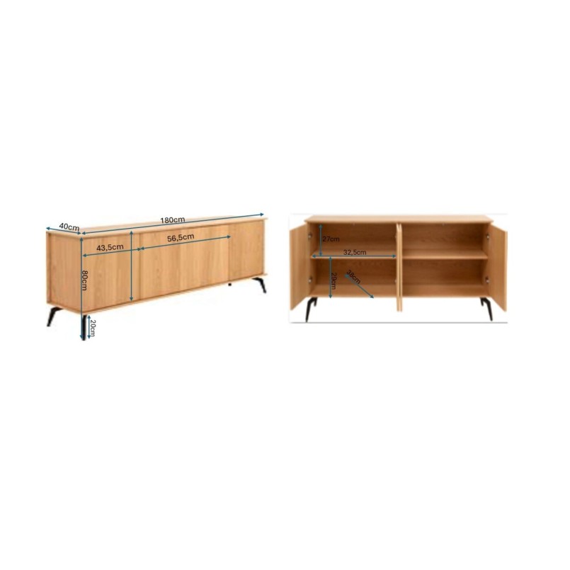 Buffet plaqué chêne - Lars - Kare Design
