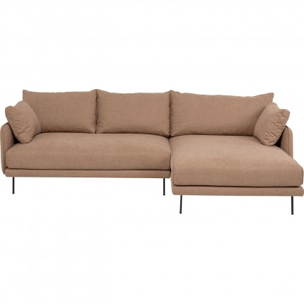 Corner Sofa Edna right light brown Kare Design