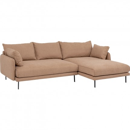 Corner Sofa Edna right light brown Kare Design