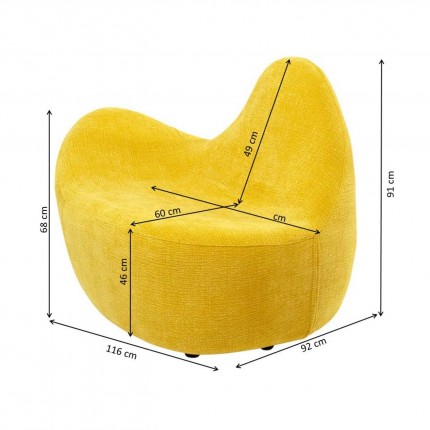 Fauteuil Glow Wave jaune Kare Design