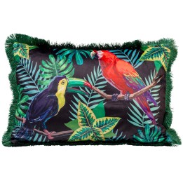 Coussin perroquet et toucan en velours - Jungle - Kare Design