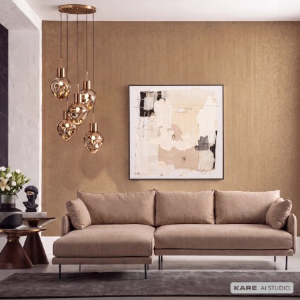 Corner Sofa Edna left light brown Kare Design