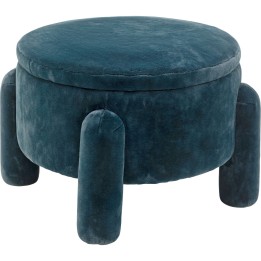 Tabouret coffre bleu Ø54cm