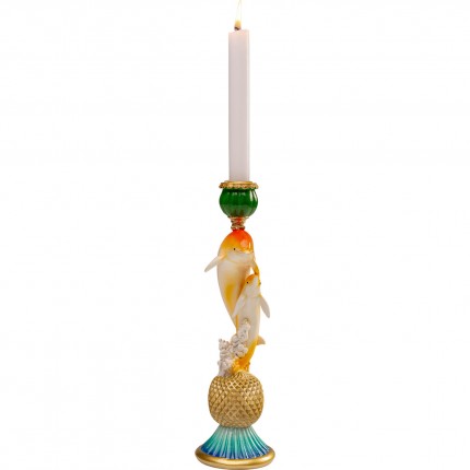 Candle Holder dolphin family 30cm Kare Design