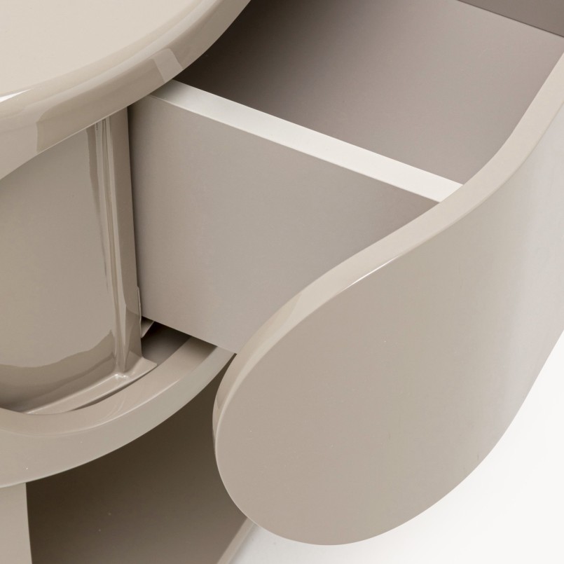 Table de chevet taupe avec tiroir - Groove - Kare Design