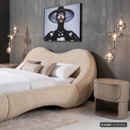 Nightstand Groove taupe Kare Design