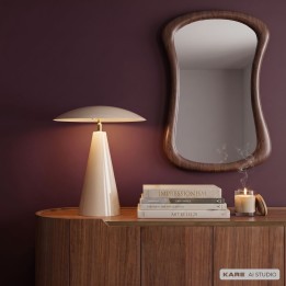 Retro Lamp in Cream-Colored Steel - Fungo Flat - Kare Design