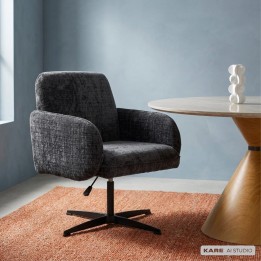 Swivel Chair with armrests Tabea grey Kare Design