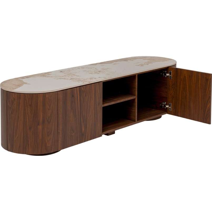 Brown TV Stand with Stoneware Top - Ruben - Kare Design