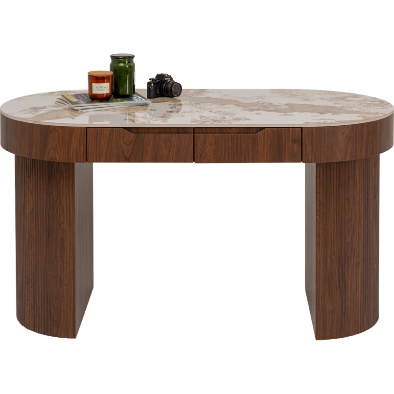 Bureau brun plateau en grès - Ruben - Kare Design