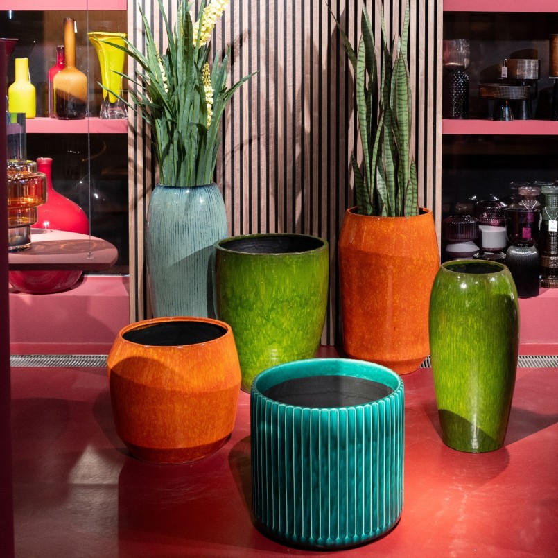Vase haut en grès bleu - Cali - Kare Design