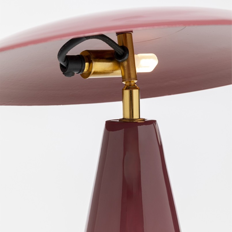 Lampe rétro en acier framboise - Fungo Flat - Kare Design