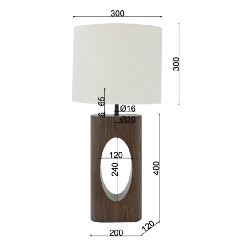 Lampe en noyer et polyester - Suri - Kare Design