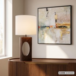 Lampe en noyer et polyester - Suri - Kare Design