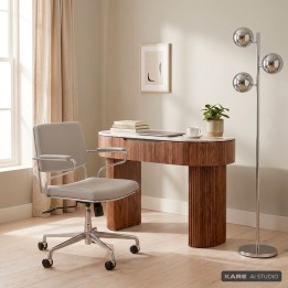 Chaise de bureau pivotante en simili gris - Dottore - Kare Design