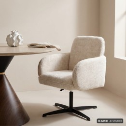 Chaise avec accoudoirs pivotante beige - Tabea - Kare Design