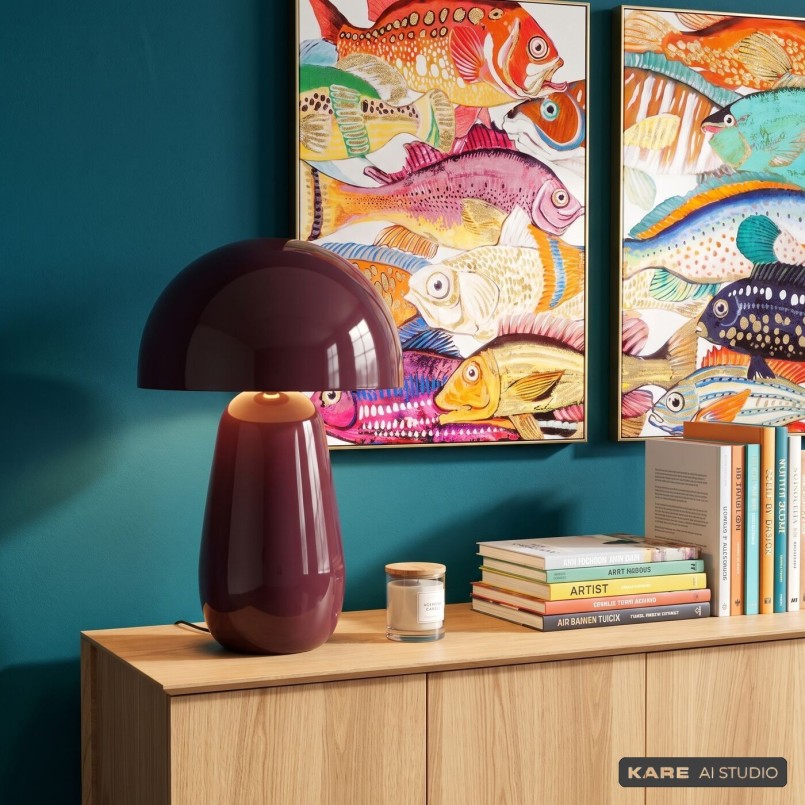 Lampe rétro en acier violet - Fungo - Kare Design