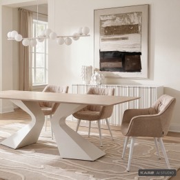 Chaise avec accoudoirs beige - Thelma - Kare Design