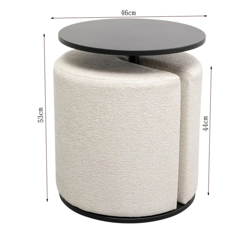 Table d'appoint et tabouret encastré - Better Together - Kare Design