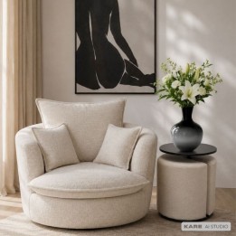 Table d'appoint et tabouret encastré - Better Together - Kare Design