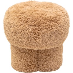 Tabouret taupe à poils longs - Softy - Kare Design