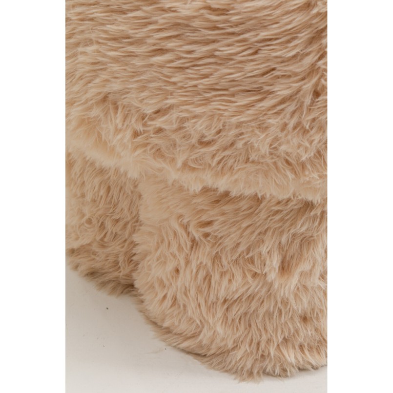 Tabouret beige à poils longs - Softy - Kare Design