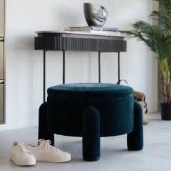 Stool Trunk Ø54cm blue Kare Design