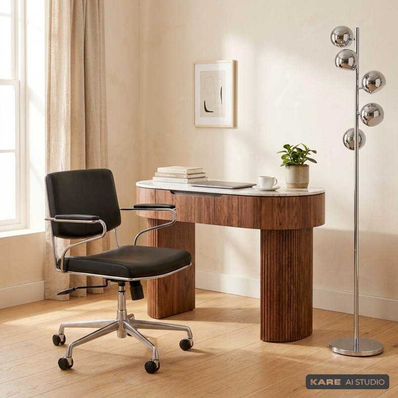 Bureau brun plateau en grès - Ruben - Kare Design