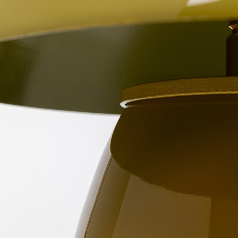 Lampe champignon en verre et acier vert - Fungo - Kare Design