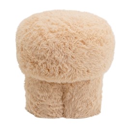 Beige Shag Stool - Softy - Kare Design