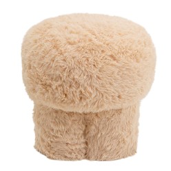 Tabouret beige à poils longs - Softy - Kare Design